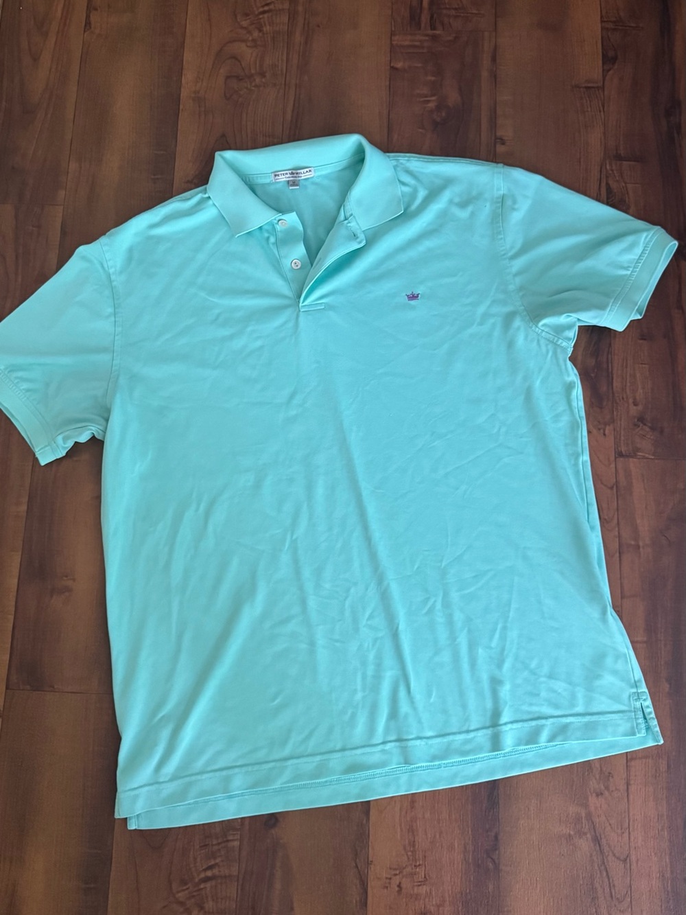 Peter Millar Men's performance golf Polo Shirt mint green tailored fit medium